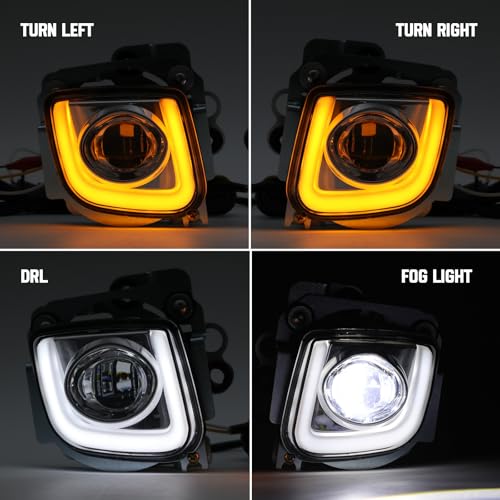 LUXEMOTO LED Fog Light Turn Signal for Goldwing GL1800, Dual Colors Rectangular Headlight w/DRL Turn Signal Fog Light for Honda Gold Wing GL1800 2012-2017, F6B 2013-2017, Valkyrie 1800 2014-2015 Accessories - Image 2
