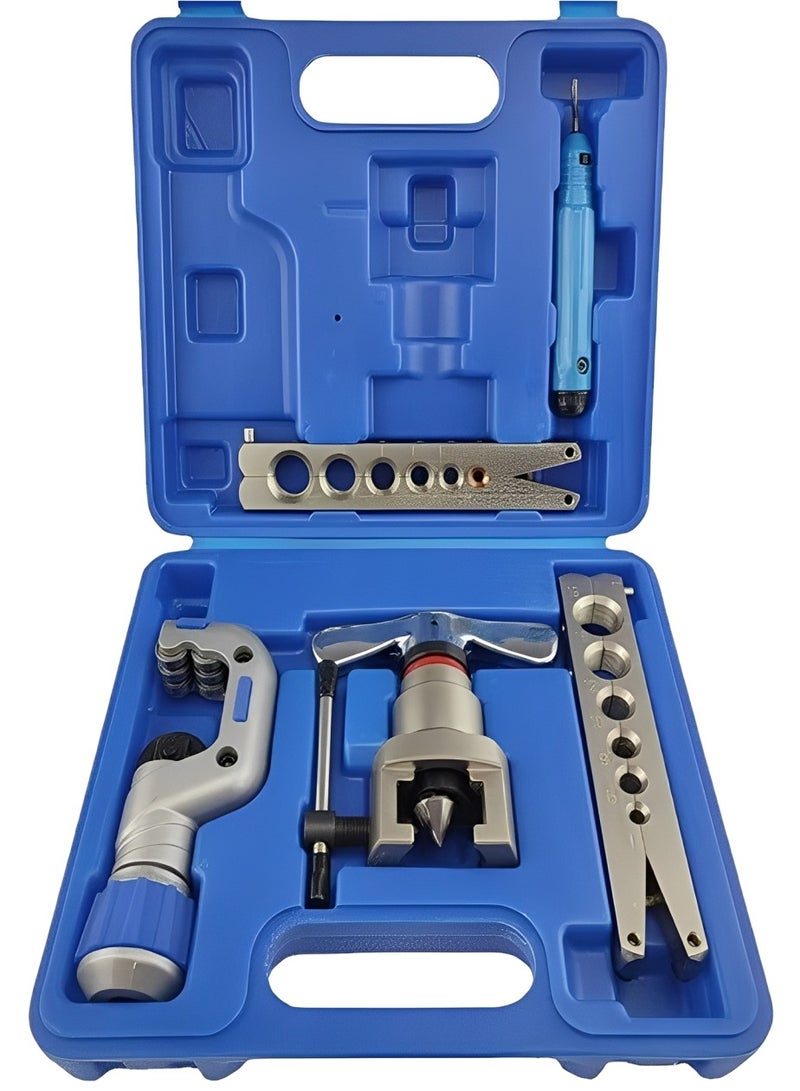 Copper Tube Flare Expansion Tube Reamer 45 Angle Eccentric Expander Brake Line Flaring Tool Kit Flaring Tool Kit 1/4”-3/4” HVAC Single Flare Tool 45° 45° Eccentric Tube Flaring Tool with Pipe Cutter f - Image 1