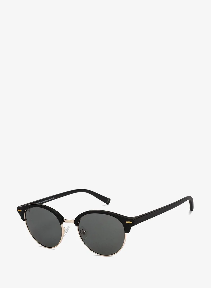 فينسينت تشيس Vincent Chase By Lenskart | Matte Black Gold Grey Full Rim Square Branded Latest and Stylish Sunglasses | Polarized and 100% UV Protected | Men &amp; Women | Medium | VC S14482