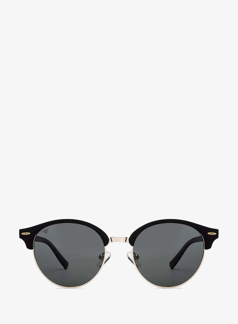 فينسينت تشيس Vincent Chase By Lenskart | Matte Black Gold Grey Full Rim Square Branded Latest and Stylish Sunglasses | Polarized and 100% UV Protected | Men &amp; Women | Medium | VC S14482