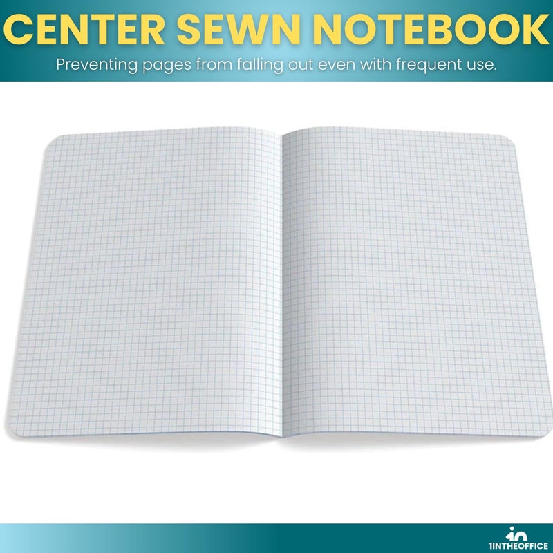 1InTheOffice Composition Notebooks, Graph Ruled Paper, Grid Notebook, Graph Notebook, 9.75" x 7.5, 100 Sheets (6 Pack) - Image 5
