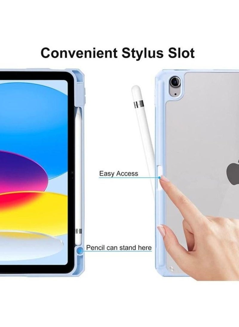 فوميمو جراب لجهاز iPad (A16) مقاس 11 بوصة من الجيل 2025/جراب لجهاز iPad 10 مقاس 11 بوصة من الجيل العاشر 2022 جراب لجهاز iPad 10 مقاس 11 بوصة من الجيل العاشر مع حامل رفيع وغطاء خلفي شفاف ناعم مع حامل قلم رصاص وغطاء ذكي لجهاز iPad مقاس 11 بوصة من الجيل العاشر 2022/10.9 بوصة من الجيل العاشر 2022 - Image 3