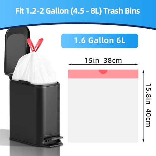 KUK 13 Gallon Tall Kitchen Drawstring Trash Bags, Unscented, White, 120 Count, Tear-Free Individual Garbage Bags, Tear-Resistant, Leak Proof, Garbage Bag for Kitchen, Home Office 2 - Image 2