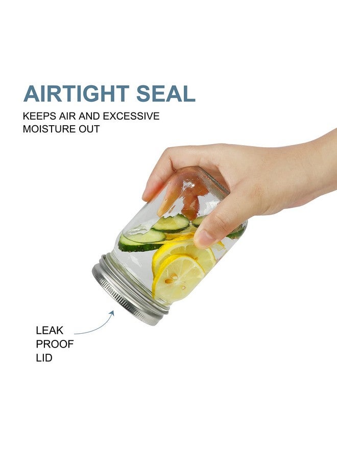 CycleMore 20 Pcs 12oz Glass Mason Jars With Silver Separable Lids, 350ml Round Canning Jars for Honey, Jam, Herb, Wedding Favor, Kitchen Storage Wide Mouth Bottles for Crafts, Meal Prep - Image 2