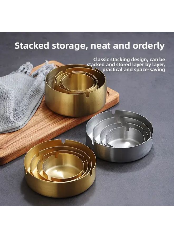 Silvery Stainless Steel Ashtray For Home Bar Restaurant Modern Smoking Accessory - Image 4