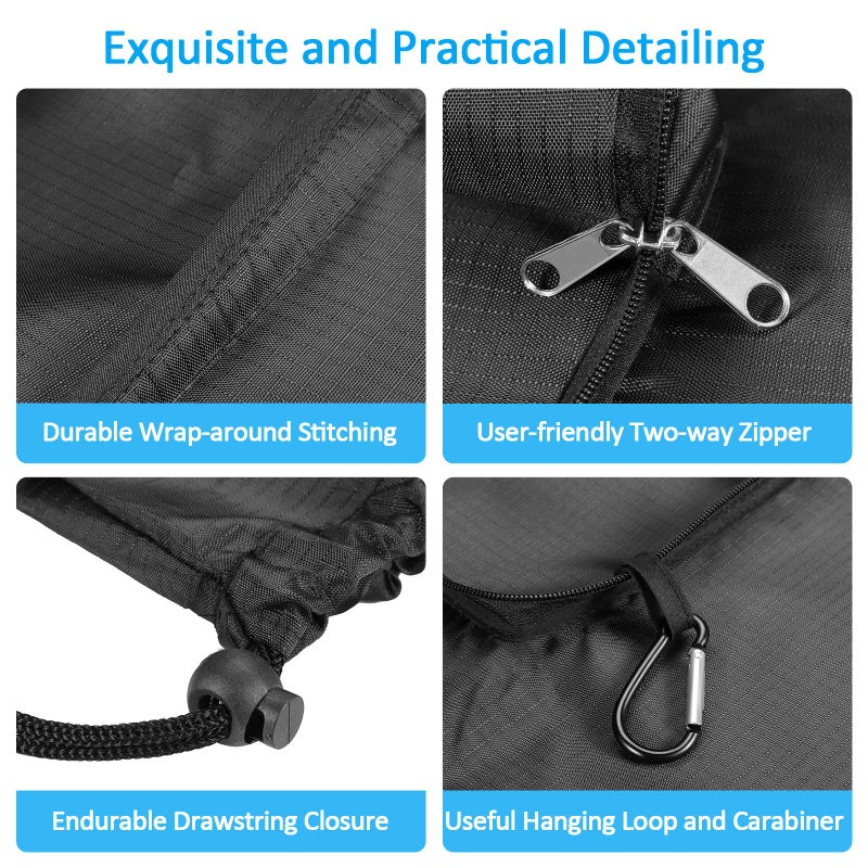 Gogooda Travel Laundry Bags With Drawstring Closure Xl Large Foldable Dirty Clothes Bags With Handle Heavy Duty And Washable For College Dorm Travelling Camping, 2 Pack, Black - Image 3