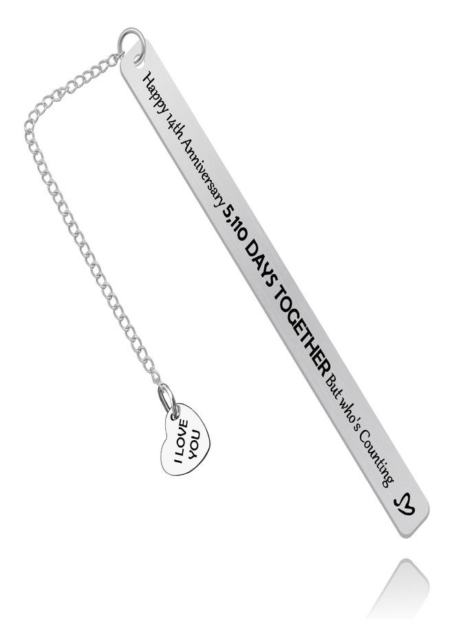 Baipilu 14th Anniversary Bookmark Gift for Him Her Funny 14th Wedding Anniversary Present for Couple Husband Wife Romantic Wedding Gifts for Men Women Valentines Day Bookmark - Image 1