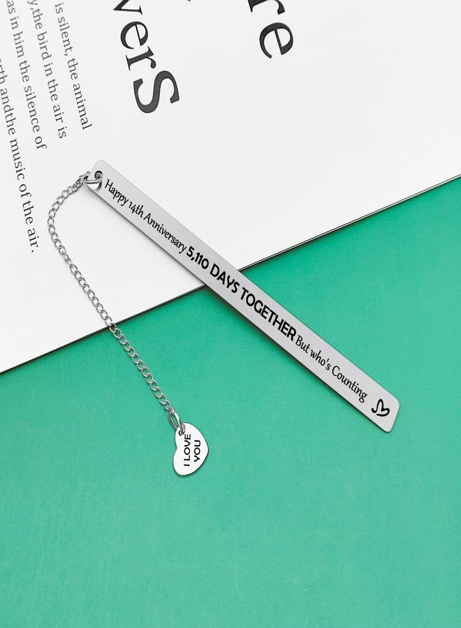 Baipilu 14th Anniversary Bookmark Gift for Him Her Funny 14th Wedding Anniversary Present for Couple Husband Wife Romantic Wedding Gifts for Men Women Valentines Day Bookmark - Image 3