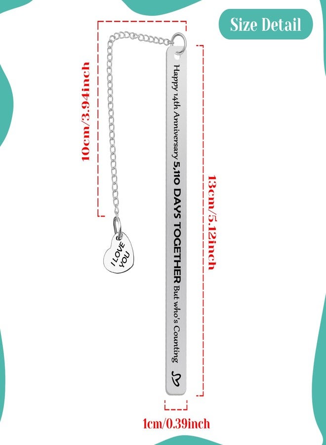 Baipilu 14th Anniversary Bookmark Gift for Him Her Funny 14th Wedding Anniversary Present for Couple Husband Wife Romantic Wedding Gifts for Men Women Valentines Day Bookmark - Image 2