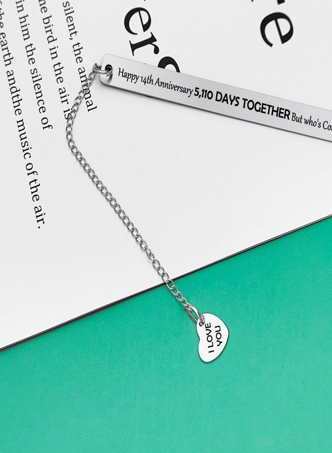 Baipilu 14th Anniversary Bookmark Gift for Him Her Funny 14th Wedding Anniversary Present for Couple Husband Wife Romantic Wedding Gifts for Men Women Valentines Day Bookmark - Image 4