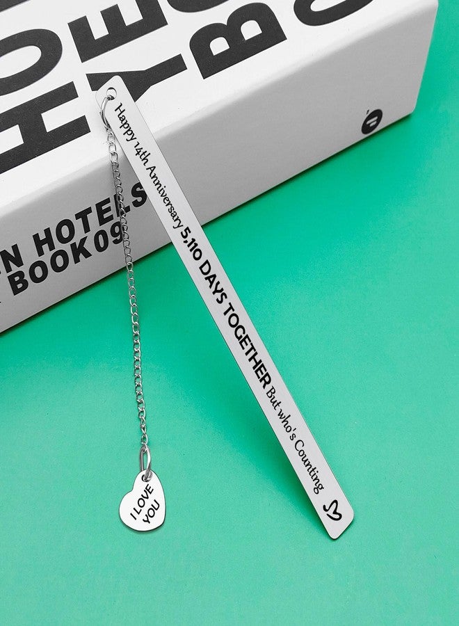 Baipilu 14th Anniversary Bookmark Gift for Him Her Funny 14th Wedding Anniversary Present for Couple Husband Wife Romantic Wedding Gifts for Men Women Valentines Day Bookmark - Image 5