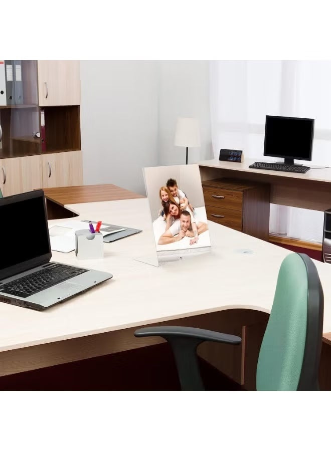 EMODA A4 Acrylic Sign Holder 6 Pack – Slant L-Type Clear Display Stand, Plastic Paper Holder & Photo Frame for Office, Restaurants, Hotels, Shops, Menu Display, Durable Transparent Organizer - Image 4