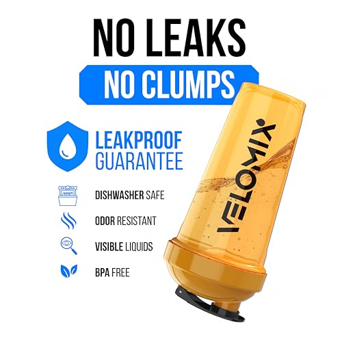 VELOMIX -2 Pack- 28 oz Protein Shaker Bottles for Protein Mixes - 2x Wire Whisk | Leak Proof Shaker Cups for Protein Shakes and Pre Workout | Protein Shaker Bottle Pack (A8) Golden Stone - Image 3