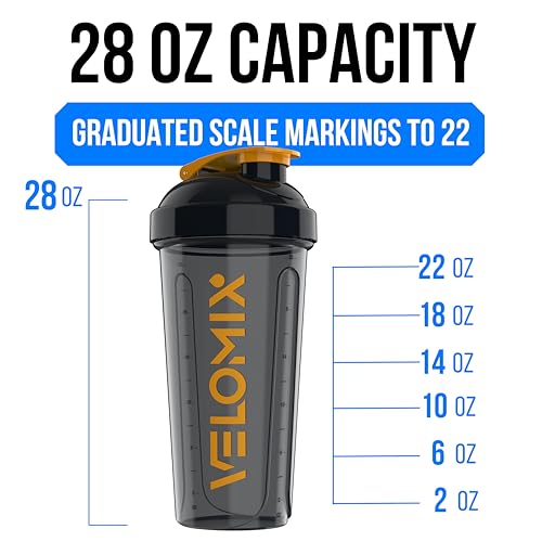 VELOMIX -2 Pack- 28 oz Protein Shaker Bottles for Protein Mixes - 2x Wire Whisk | Leak Proof Shaker Cups for Protein Shakes and Pre Workout | Protein Shaker Bottle Pack (A8) Golden Stone - Image 4