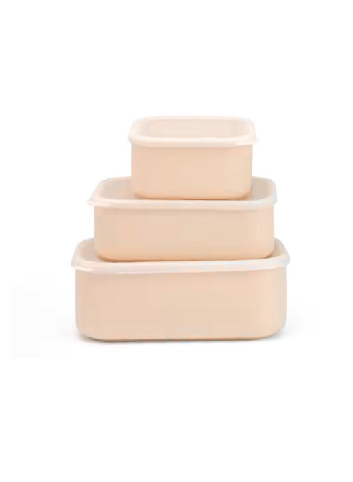 Set of three, Lunch boxes for kids, Leakproof Food Storage Portable Lunch Box with Lid Silicone Bento Box for Kids/ Pink (small 9.5*9.5*4.5 CM, medium 18*12*5 CM, large 21.5*14.5*6.5 CM)) - Image 3