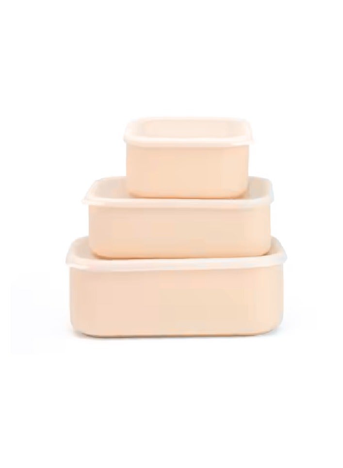 Set of three, Lunch boxes for kids, Leakproof Food Storage Portable Lunch Box with Lid Silicone Bento Box for Kids/ Pink (small 9.5*9.5*4.5 CM, medium 18*12*5 CM, large 21.5*14.5*6.5 CM)) - Image 1