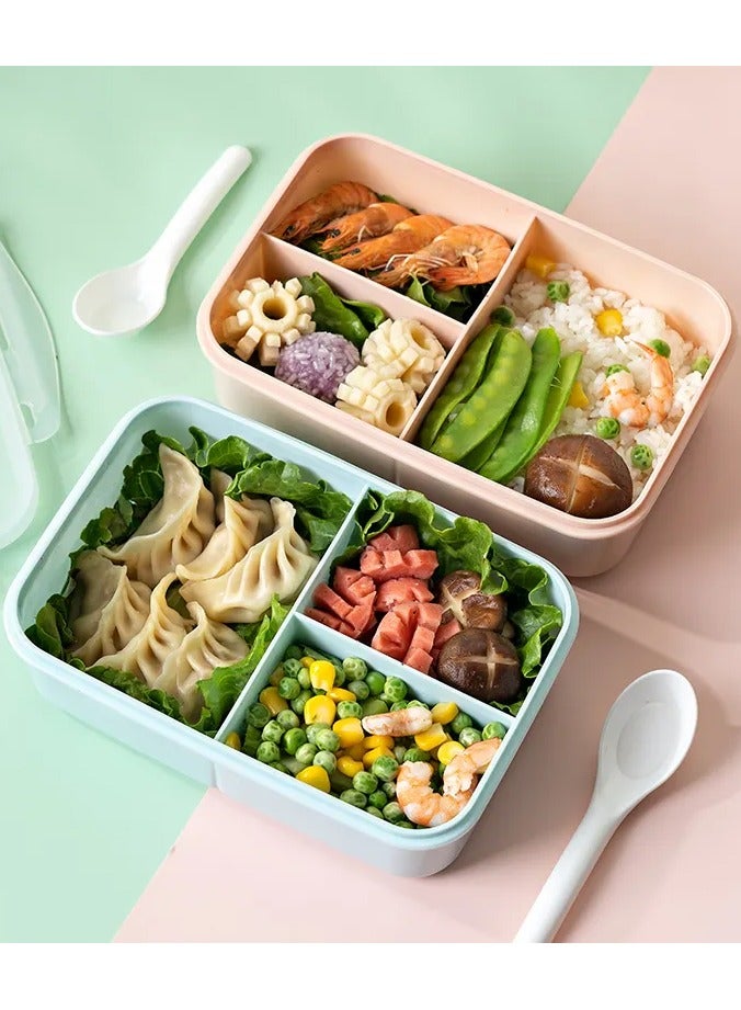 Set of three, Lunch boxes for kids, Leakproof Food Storage Portable Lunch Box with Lid Silicone Bento Box for Kids/ Pink (small 9.5*9.5*4.5 CM, medium 18*12*5 CM, large 21.5*14.5*6.5 CM)) - Image 2