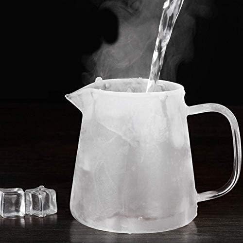 Zyomatiq Pyramid ShapeBorosilicate Glass Tea Pot with Heat Resistant Stainless Steel Infuser Perfect for Tea and Coffee Maker Clear Glass Square Kettle 750ML 1 Pcs Round 750ML - Image 5