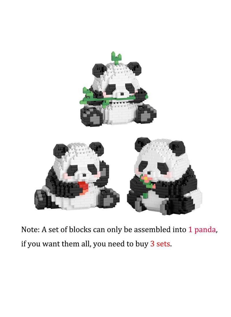KASTWAVE - Micro Building Blocks Animal Set, 3 in 1 Panda Mini Building Blocks, DIY Mini 3D Building Toy Bricks, 720 PCS Micro Mini Panda Building Toy Bricks for Adults, Kids - Image 1