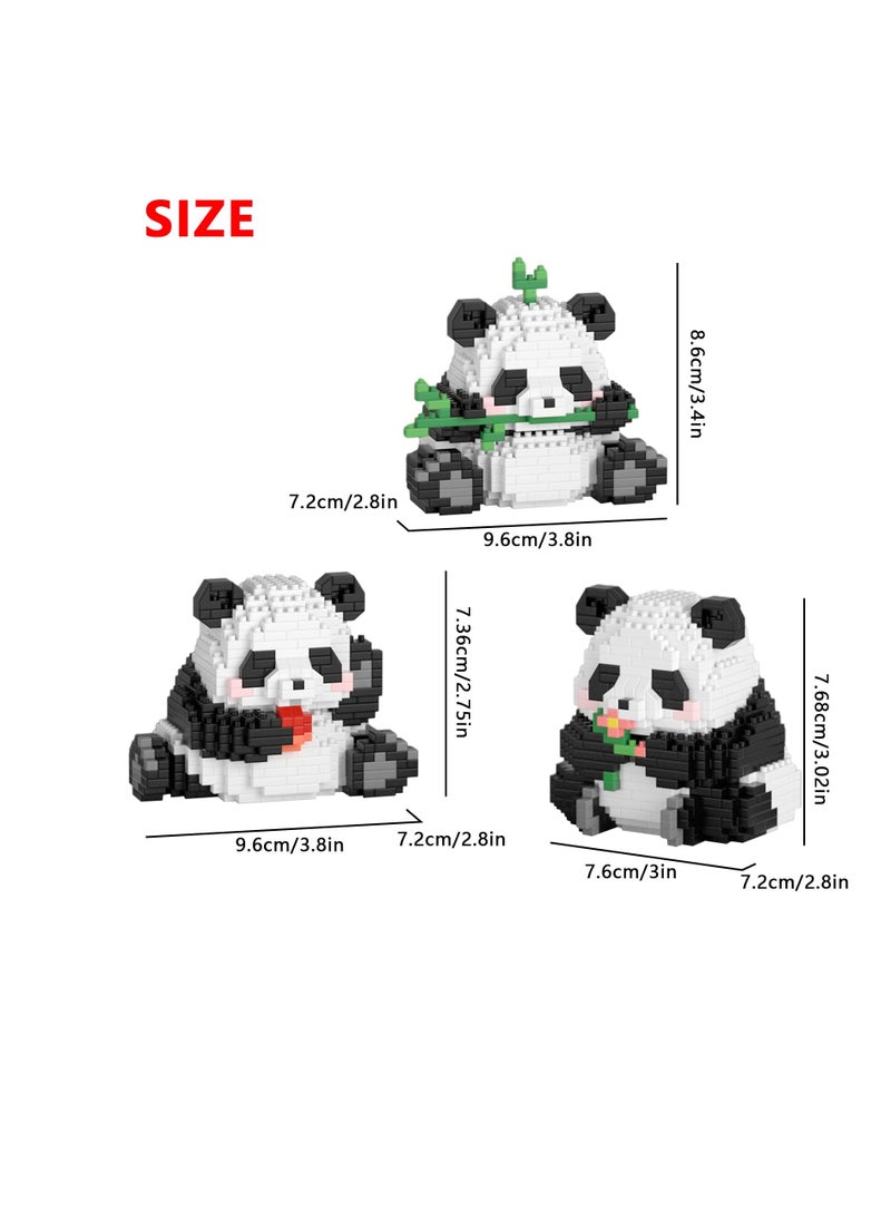 KASTWAVE - Micro Building Blocks Animal Set, 3 in 1 Panda Mini Building Blocks, DIY Mini 3D Building Toy Bricks, 720 PCS Micro Mini Panda Building Toy Bricks for Adults, Kids - Image 1