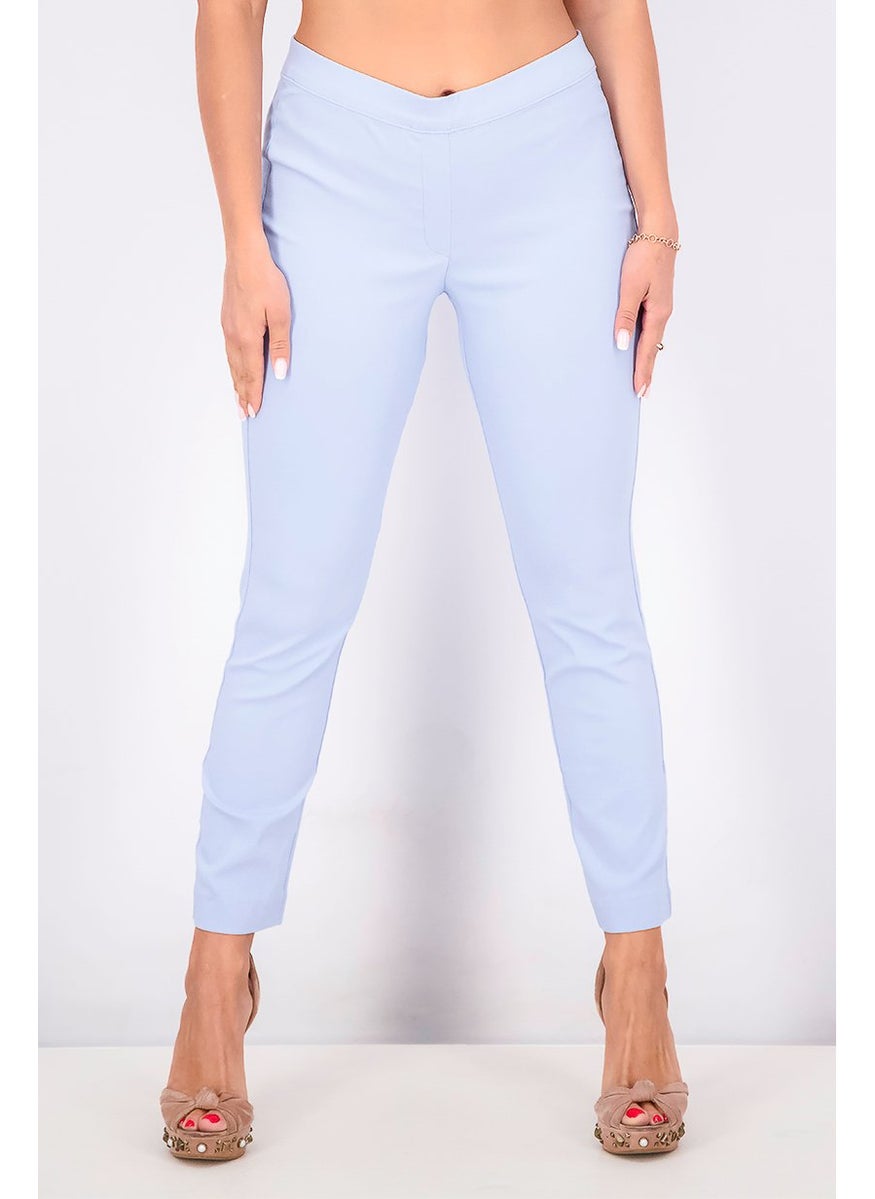 Tchibo Women Slim Fit Non Stretch Pants, Light Blue  - Image 1