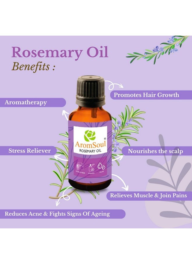 Aromsoul - Premium Rosemary Essential Oil 30 Ml 100% Natural & Pure | Therapeutic & Aromatherapy Grade | - Image 1