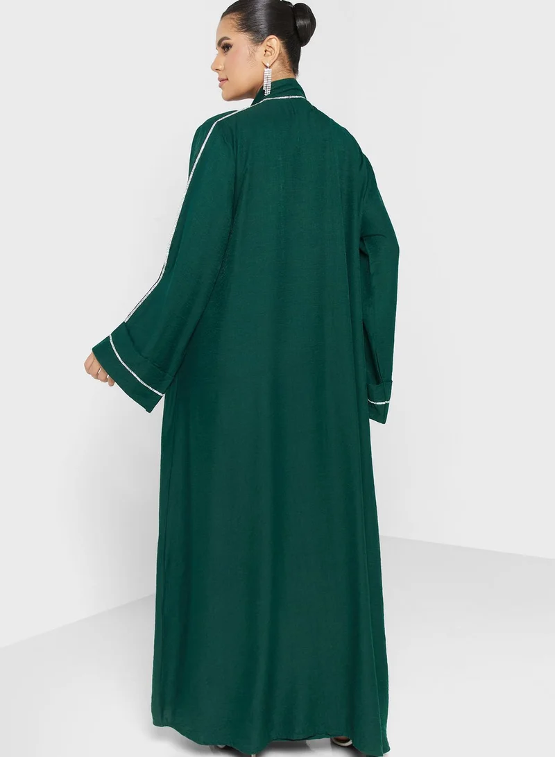 hayas closet Embellished Wide Sleeve Abaya