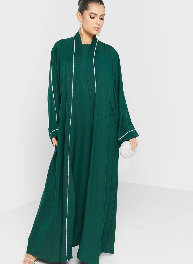 hayas closet Embellished Wide Sleeve Abaya