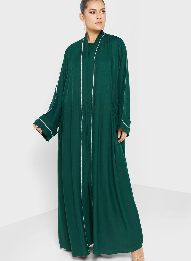 hayas closet Embellished Wide Sleeve Abaya