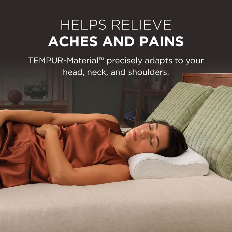 Tempur-Pedic , Standard TEMPUR-Neck Pillow, Medium Profile-2-Pack, White 2 Count - Image 4