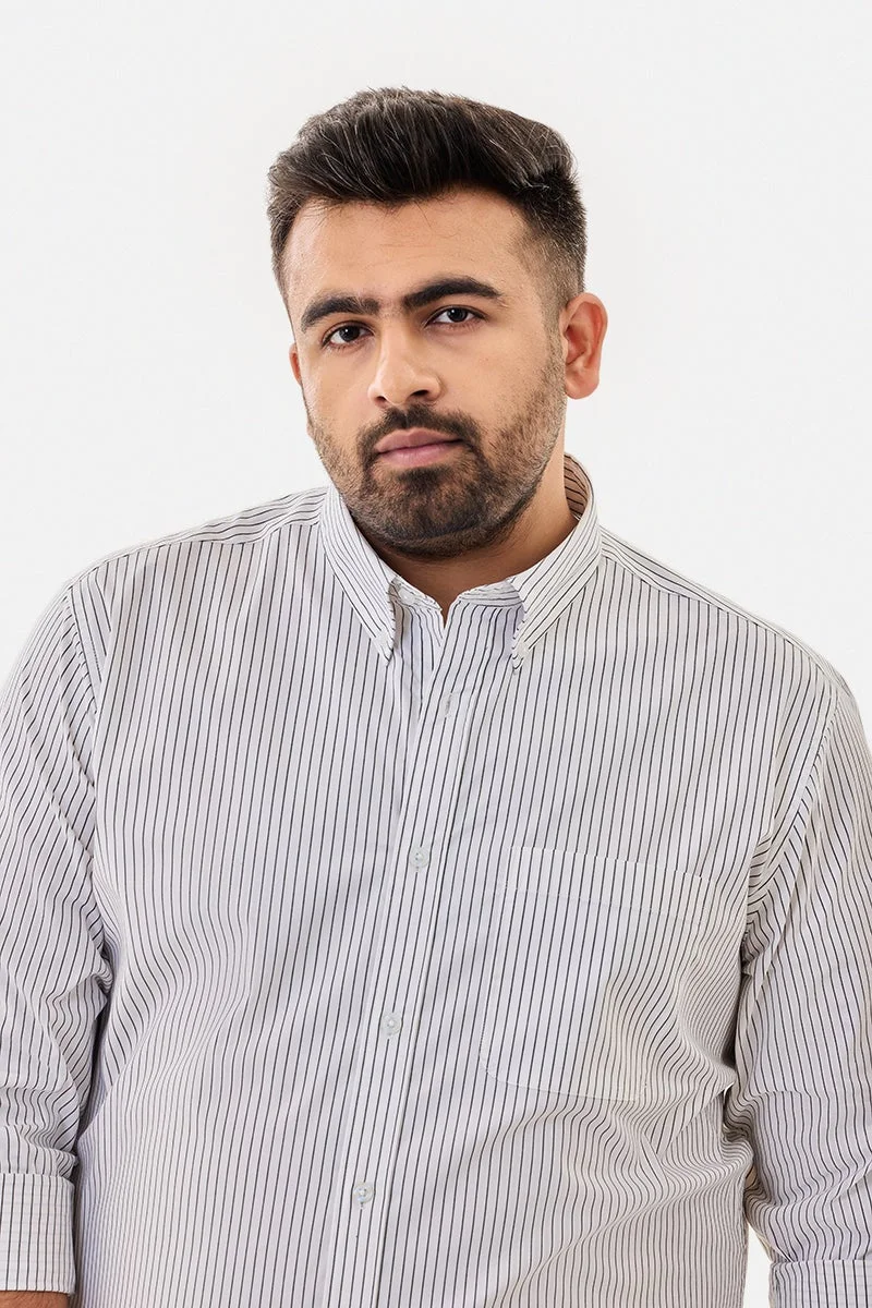 SNITCH Plus Size Stripes Stretch Shirt