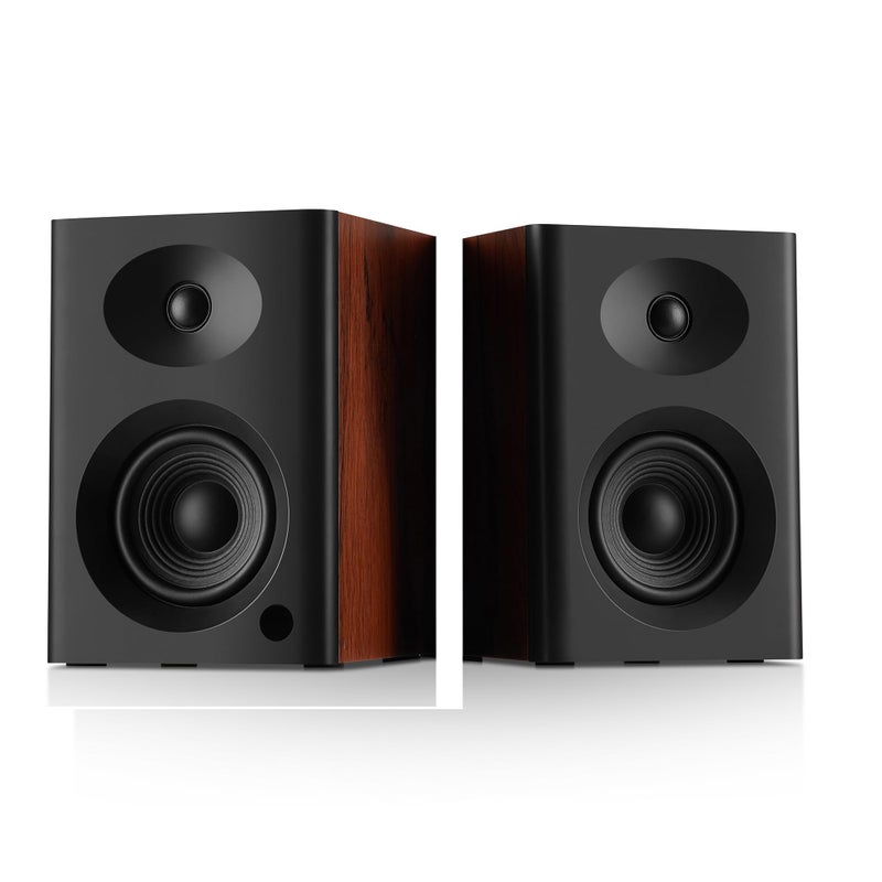 NSY Audio Computer Speakers for Desktop PC, 4 inches 80 Watts Computer Speaker with Bass, HiFi Audio for Gaming, Monitors, Laptop, TV, Gaming & Record Player, Gifts, Walnut Pair - Image 1