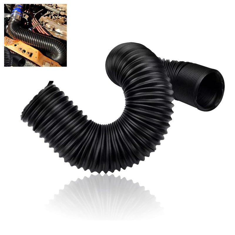 ijuicy 1 PC Car Duct Hoses 3 Flexible Retractable Fresh Air Duct Hoses Automotive Modified Intake Accessories Universal for Most Cars Trucks Black - Image 3