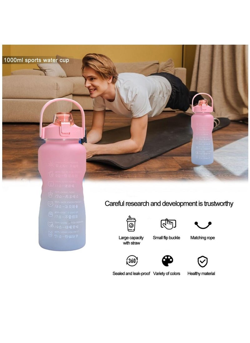 sanag Portable Outdoor Sports Water Bottle With Hand Strap Large-Capacity Gradient Color Drink Bottle 2L  - Image 3