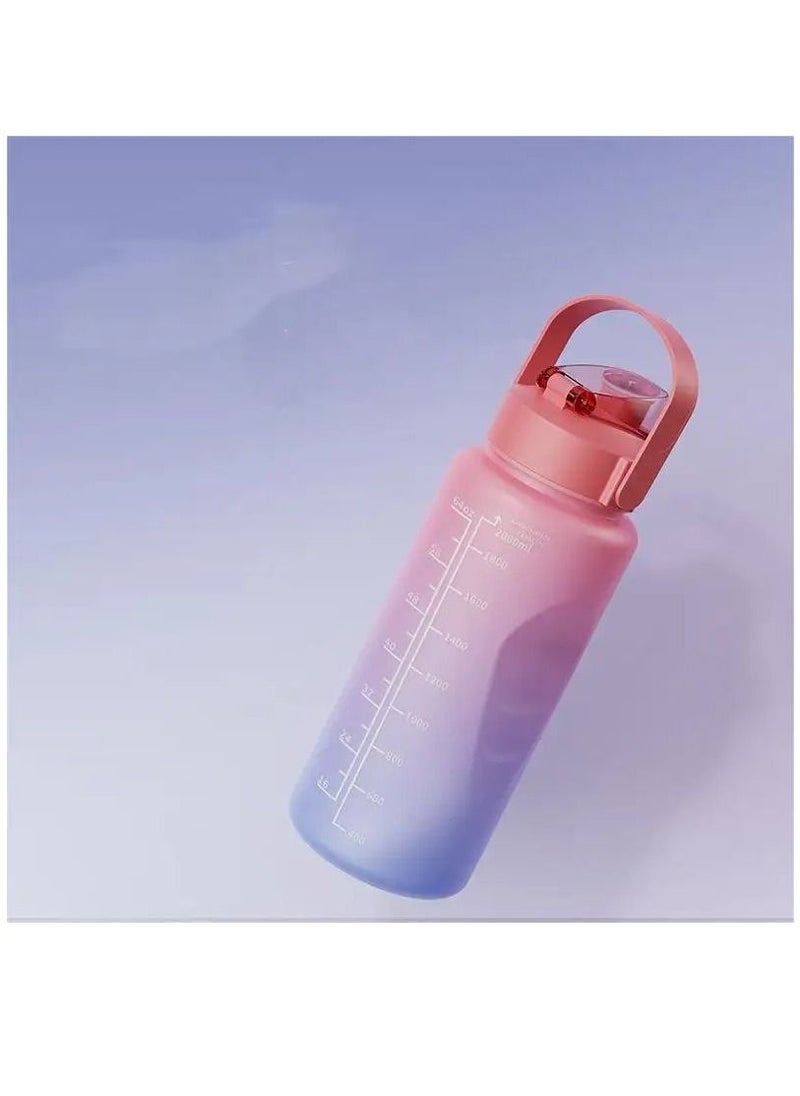 sanag Portable Outdoor Sports Water Bottle With Hand Strap Large-Capacity Gradient Color Drink Bottle 2L  - Image 2