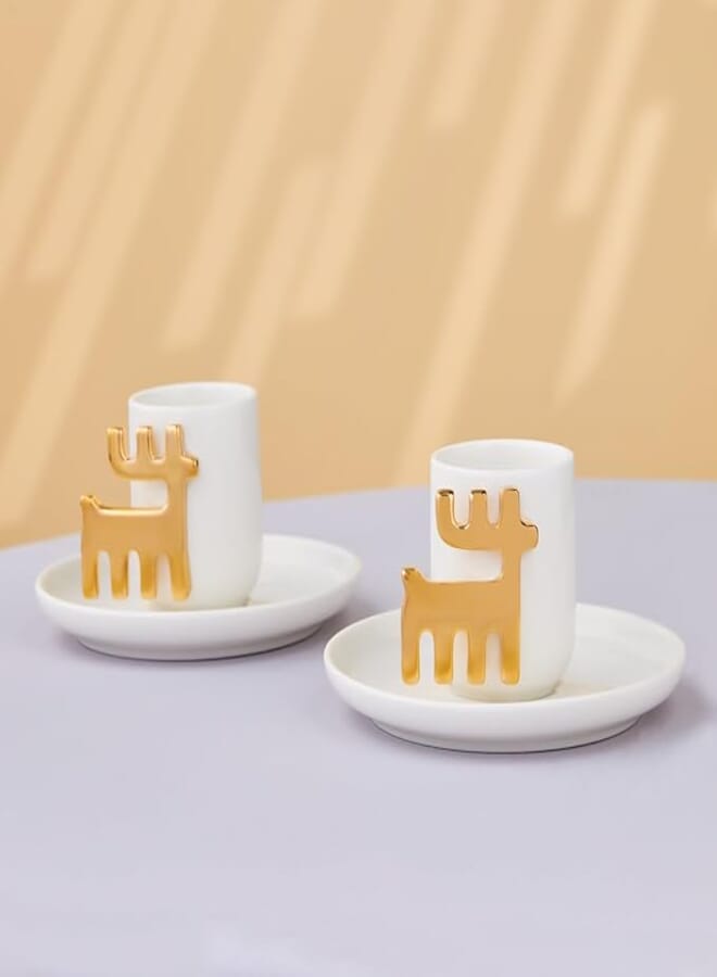 KARACA Signature Collection 50th Anniversary Coffee Mug Set, 2 People, 80 ml