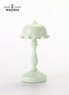 WAOKN Vintage Table Lamp Ins Lotus Leaf Small Night Lamp Lovely Girl Romantic Bedroom Creative Lighting Nordic Style Mini Night Light 