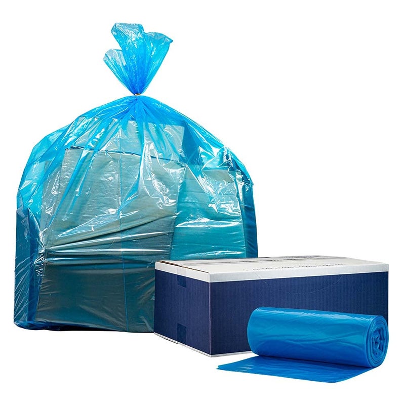 Plasticplace 1216 Gallon Recycling Trash Bags 12 Mil Blue Garbage Bags 24 x 31 250 Count