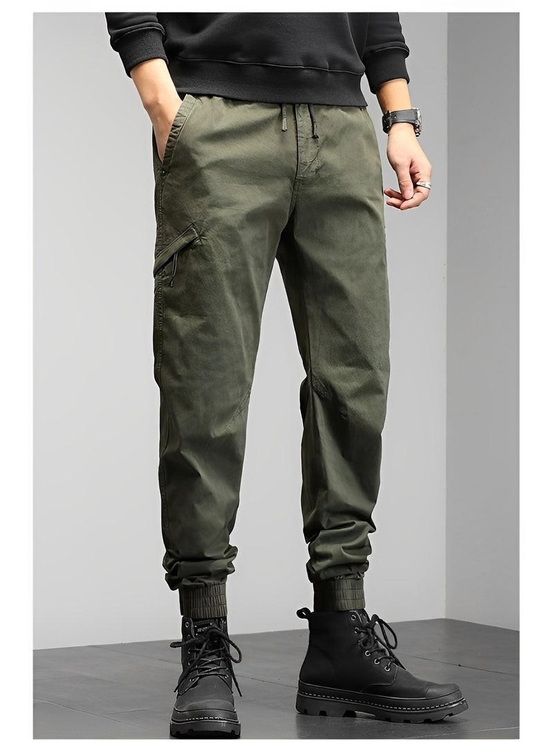 REOCLE Mens Casual Pants Multi-Pockets Cargo Pants Jogger Multi Pockets Outdoor Hiking Work Sweatpants Gym Drawstring Long Pants  - Image 4