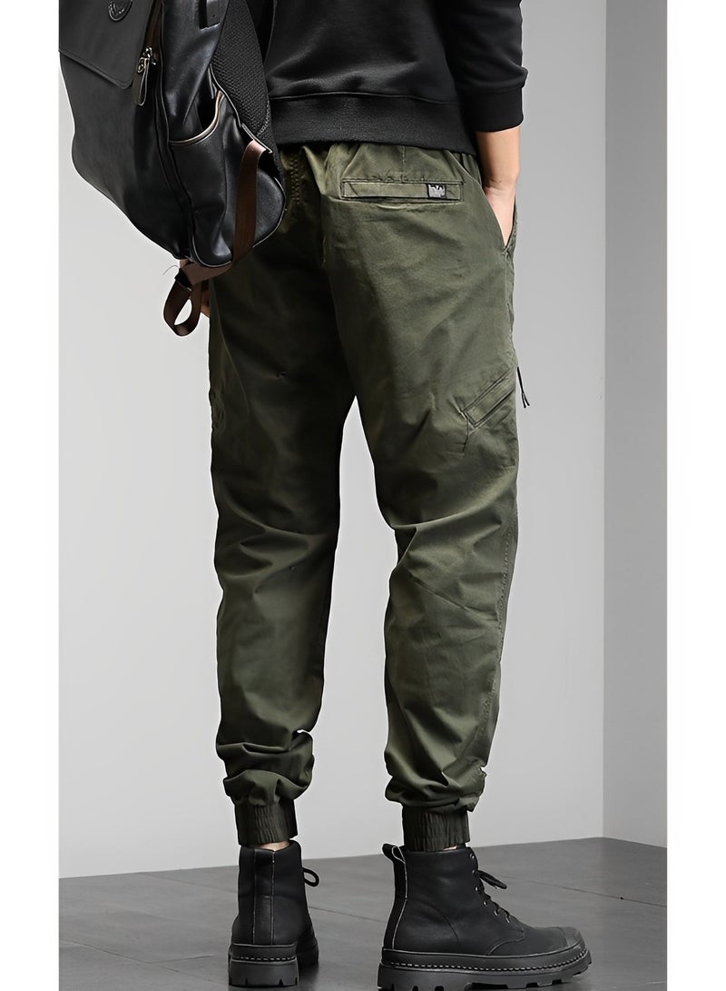 REOCLE Mens Casual Pants Multi-Pockets Cargo Pants Jogger Multi Pockets Outdoor Hiking Work Sweatpants Gym Drawstring Long Pants  - Image 5