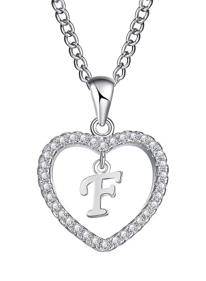 Concise Hollowed Heart Alphabet Chain Pendant
