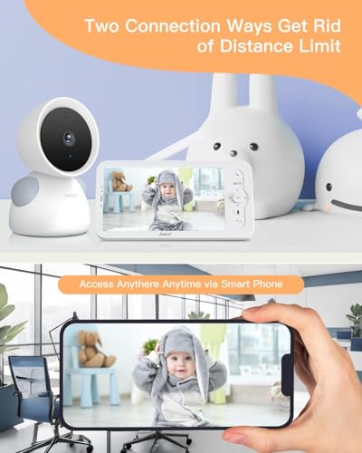 ARENTI Baby Monitor, 2K/3MP WiFi 6 Camera and Audio, 5-inch Wireless Screen, Smartphone App, Super Night Vision, Crying Detection, Auto Tracking, Temp&Humidity Sensor, Cloud&SD Card Storage (D3 Kit) - Image 3