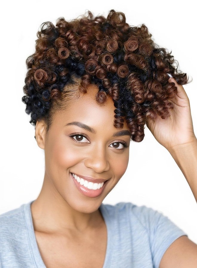 QUEENTAS 3 Packs 20 inch Short Crochet Hair for Black Women Synthetic Jamaican Bounce Curly Crochet Hair Extensions Twist Prelooped Braids Kima Jerry Wand Spiral Curl 12mm(#1B/30 Black to Brown) - Image 1