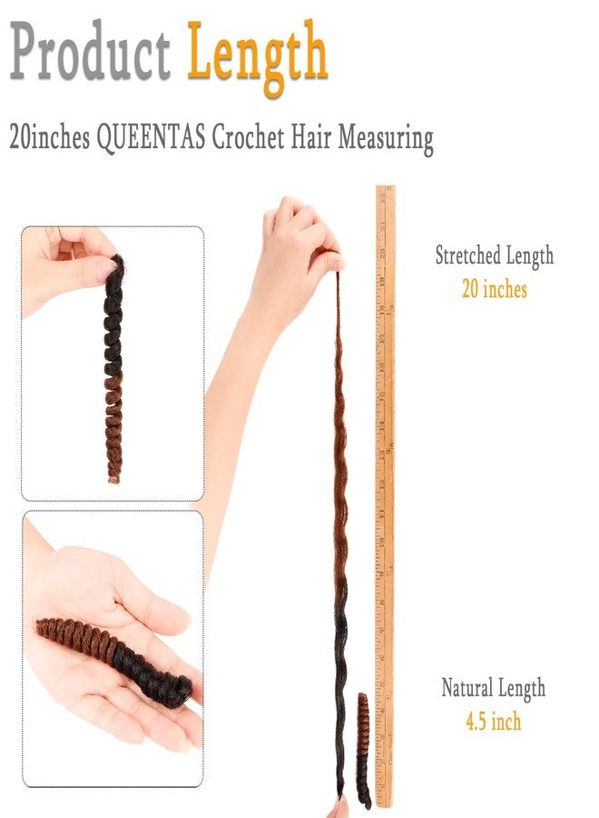 QUEENTAS 3 Packs 20 inch Short Crochet Hair for Black Women Synthetic Jamaican Bounce Curly Crochet Hair Extensions Twist Prelooped Braids Kima Jerry Wand Spiral Curl 12mm(#1B/30 Black to Brown) - Image 4