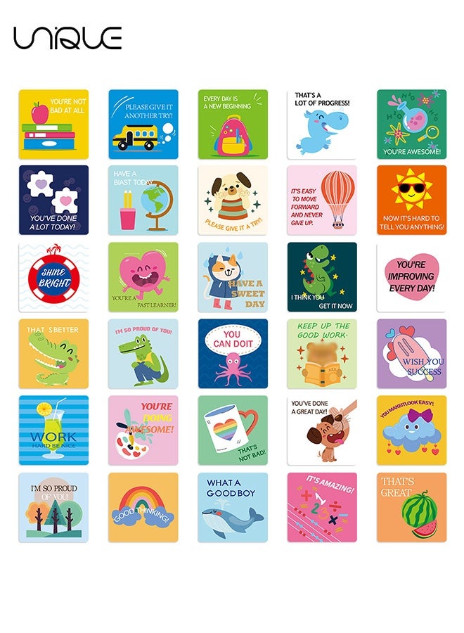 60Pieces Lunch Box Notes for Kids Cute Lunchbox Notes for Kindergartners Inspirational and Motivational Notebook Kids Back to School Gifts,60 Style - 3.5" ×3.5" - Image 5