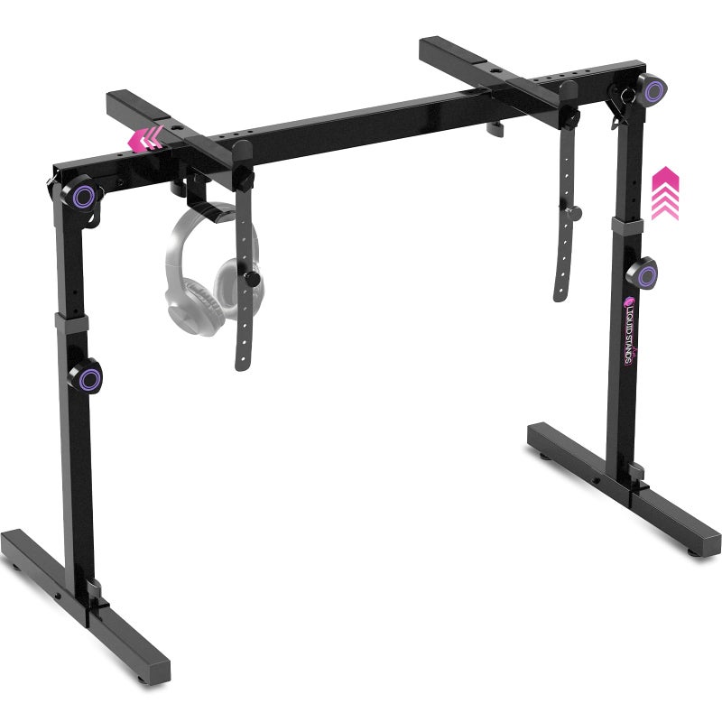 Liquid Stands Table Style Foldable Piano Keyboard Stand 54-88 Key â€“ Heavy-Duty Music Piano Stand, Adjustable Height & Width, Headphone Hanger â€“ Fits 2nd Tier, Tabletop â€“ Electric, Digital, Portable - Image 1