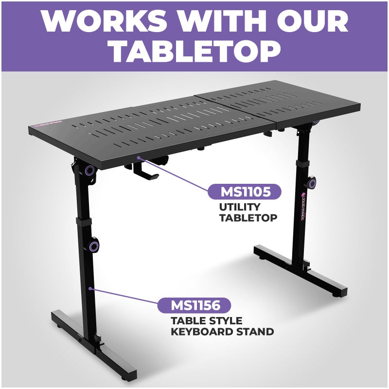 Liquid Stands Table Style Foldable Piano Keyboard Stand 54-88 Key â€“ Heavy-Duty Music Piano Stand, Adjustable Height & Width, Headphone Hanger â€“ Fits 2nd Tier, Tabletop â€“ Electric, Digital, Portable - Image 5