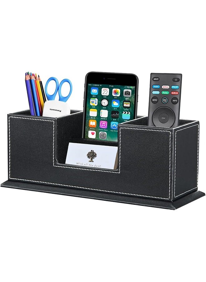Miya Leather Multifunctional Pen Holder Storage Box Desk Organizer Office Supplies Stationery Desktop Storage Box  - Image 1