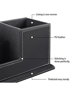 Miya Leather Multifunctional Pen Holder Storage Box Desk Organizer Office Supplies Stationery Desktop Storage Box  - Image 3
