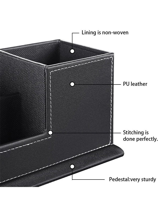 Miya Leather Multifunctional Pen Holder Storage Box Desk Organizer Office Supplies Stationery Desktop Storage Box  - Image 3